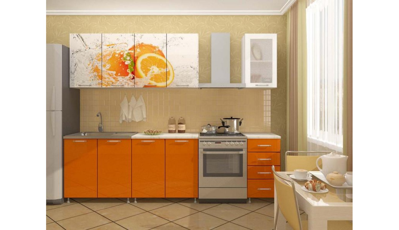 Кухня "Апельсин МДФ"  2м.