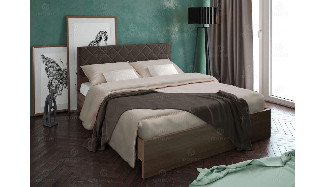 Кровать с мягким изголовьем "Моника"  1.6 метров
