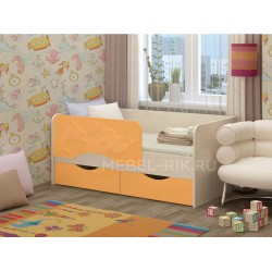 Детская кровать "Дельфин 2" 1,8м оранжевая