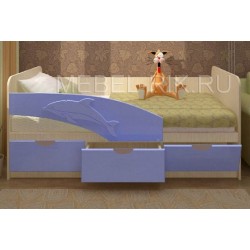 Детская кровать "Дельфин 2" 1,6м розовая